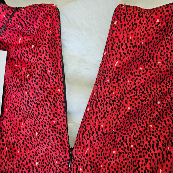NWT ZARA Mini Dress in red print size m - Picture 9 of 16